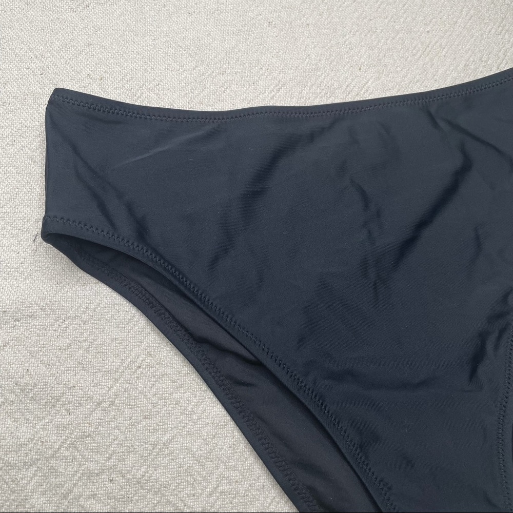 Relleciga High Cut High Waisted Black Bikini Swim Bottom Cheeky Large - Picture 4 of 10
